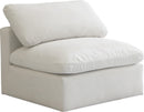Plush Cream Velvet Standard Cloud Modular Armless Chair