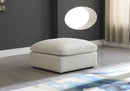 Plush Cream Velvet Standard Cloud Modular Ottoman