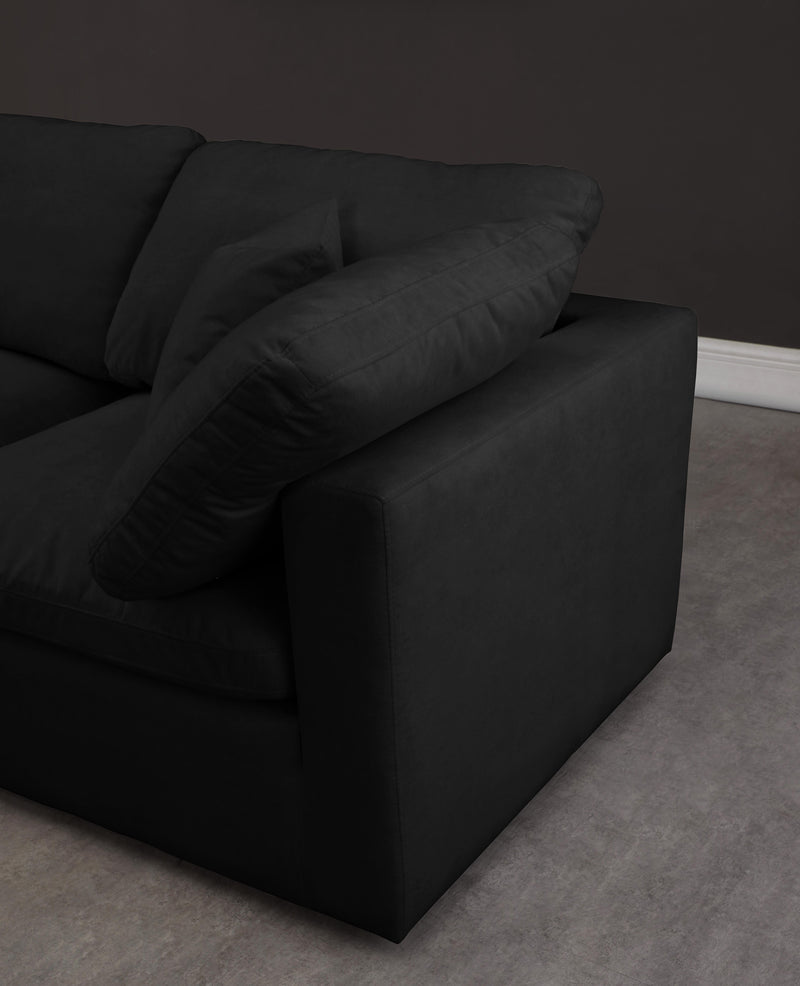 Plush Black Velvet Standard Cloud Modular Sofa - Town Of Bargains Furniture - NY