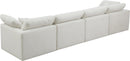 Plush Cream Velvet Standard Cloud Modular Sofa - Town Of Bargains Furniture - NY