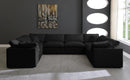 Plush Black Velvet Standard Cloud Modular Sectional - Town Of Bargains Furniture - NY