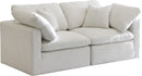 Plush Cream Velvet Standard Cloud Modular Sofa - Town Of Bargains Furniture - NY