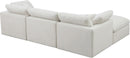 Plush Cream Velvet Standard Cloud Modular Sectional - Town Of Bargains Furniture - NY