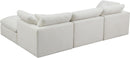 Plush Cream Velvet Standard Cloud Modular Sectional - Town Of Bargains Furniture - NY
