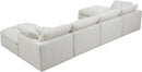 Plush Cream Velvet Standard Cloud Modular Sectional - Town Of Bargains Furniture - NY