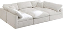 Plush Cream Velvet Standard Cloud Modular Sectional - Town Of Bargains Furniture - NY