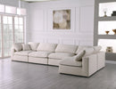 Plush Cream Velvet Standard Cloud Modular Sectional - Town Of Bargains Furniture - NY