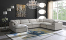 Plush Cream Velvet Standard Cloud Modular Sectional - Town Of Bargains Furniture - NY