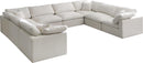 Plush Cream Velvet Standard Cloud Modular Sectional - Town Of Bargains Furniture - NY