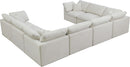Plush Cream Velvet Standard Cloud Modular Sectional - Town Of Bargains Furniture - NY