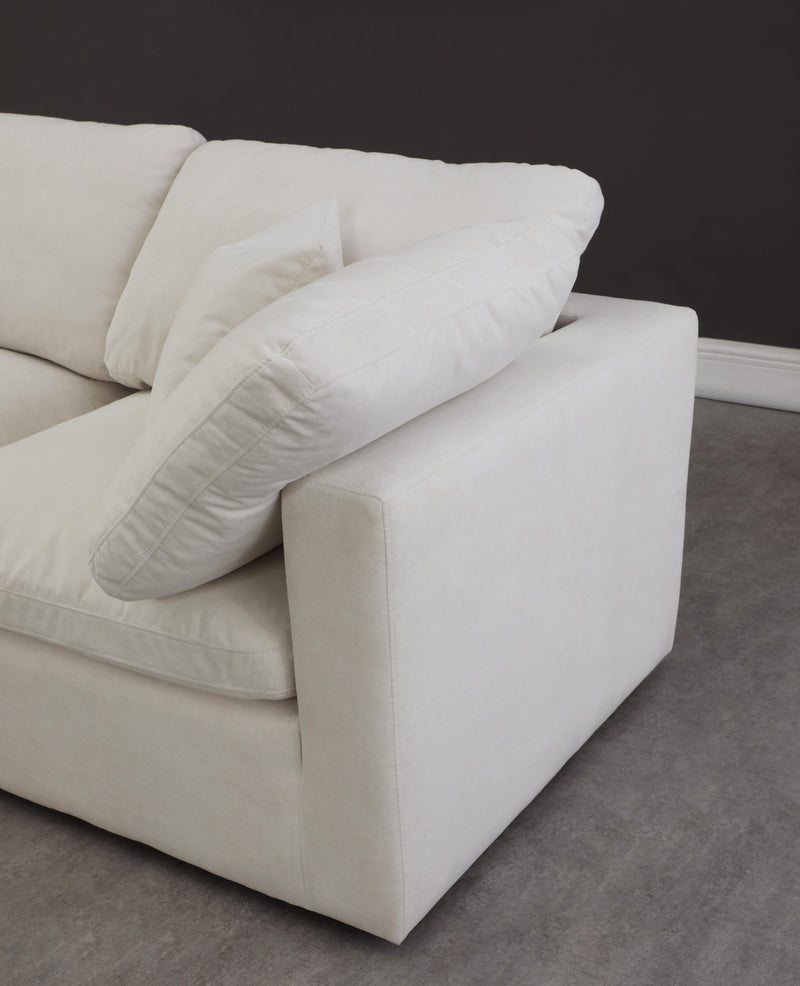 Plush Cream Velvet Standard Cloud Modular Sectional - Town Of Bargains Furniture - NY
