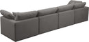 Plush Grey Velvet Standard Cloud Modular Sofa - Town Of Bargains Furniture - NY