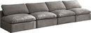 Plush Grey Velvet Standard Cloud Modular Sofa - Town Of Bargains Furniture - NY