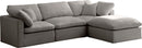 Plush Grey Velvet Standard Cloud Modular Sectional - Town Of Bargains Furniture - NY