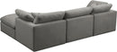 Plush Grey Velvet Standard Cloud Modular Sectional - Town Of Bargains Furniture - NY
