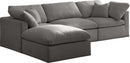 Plush Grey Velvet Standard Cloud Modular Sectional - Town Of Bargains Furniture - NY