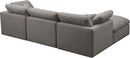 Plush Grey Velvet Standard Cloud Modular Sectional - Town Of Bargains Furniture - NY