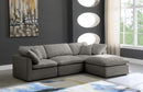 Plush Grey Velvet Standard Cloud Modular Sectional - Town Of Bargains Furniture - NY