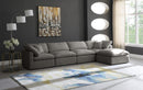 Plush Grey Velvet Standard Cloud Modular Sectional - Town Of Bargains Furniture - NY
