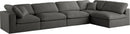 Plush Grey Velvet Standard Cloud Modular Sectional - Town Of Bargains Furniture - NY