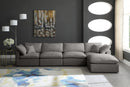 Plush Grey Velvet Standard Cloud Modular Sectional - Town Of Bargains Furniture - NY