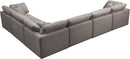 Plush Grey Velvet Standard Cloud Modular Sectional - Town Of Bargains Furniture - NY