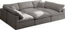Plush Grey Velvet Standard Cloud Modular Sectional - Town Of Bargains Furniture - NY