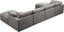 Plush Grey Velvet Standard Cloud Modular Sectional - Town Of Bargains Furniture - NY