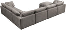 Plush Grey Velvet Standard Cloud Modular Sectional - Town Of Bargains Furniture - NY