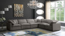 Plush Grey Velvet Standard Cloud Modular Sectional - Town Of Bargains Furniture - NY