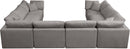 Plush Grey Velvet Standard Cloud Modular Sectional - Town Of Bargains Furniture - NY