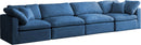 Plush Navy Velvet Standard Cloud Modular Sofa - Town Of Bargains Furniture - NY