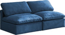 Plush Navy Velvet Standard Cloud Modular Sofa - Town Of Bargains Furniture - NY