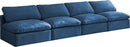 Plush Navy Velvet Standard Cloud Modular Sofa - Town Of Bargains Furniture - NY