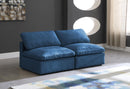 Plush Navy Velvet Standard Cloud Modular Sofa - Town Of Bargains Furniture - NY