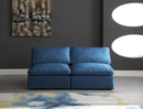 Plush Navy Velvet Standard Cloud Modular Sofa - Town Of Bargains Furniture - NY