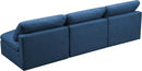 Plush Navy Velvet Standard Cloud Modular Sofa - Town Of Bargains Furniture - NY