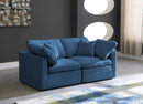 Plush Navy Velvet Standard Cloud Modular Sofa - Town Of Bargains Furniture - NY