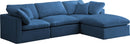 Plush Navy Velvet Standard Cloud Modular Sectional - Town Of Bargains Furniture - NY