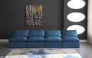 Plush Navy Velvet Standard Cloud Modular Sofa - Town Of Bargains Furniture - NY