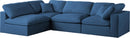 Plush Navy Velvet Standard Cloud Modular Sectional - Town Of Bargains Furniture - NY