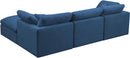 Plush Navy Velvet Standard Cloud Modular Sectional - Town Of Bargains Furniture - NY