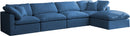 Plush Navy Velvet Standard Cloud Modular Sectional - Town Of Bargains Furniture - NY