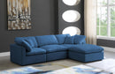 Plush Navy Velvet Standard Cloud Modular Sectional - Town Of Bargains Furniture - NY