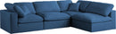 Plush Navy Velvet Standard Cloud Modular Sectional - Town Of Bargains Furniture - NY