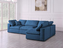 Plush Navy Velvet Standard Cloud Modular Sectional - Town Of Bargains Furniture - NY