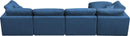 Plush Navy Velvet Standard Cloud Modular Sectional - Town Of Bargains Furniture - NY