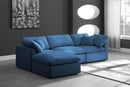 Plush Navy Velvet Standard Cloud Modular Sectional - Town Of Bargains Furniture - NY
