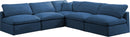Plush Navy Velvet Standard Cloud Modular Sectional - Town Of Bargains Furniture - NY