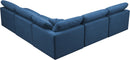 Plush Navy Velvet Standard Cloud Modular Sectional - Town Of Bargains Furniture - NY
